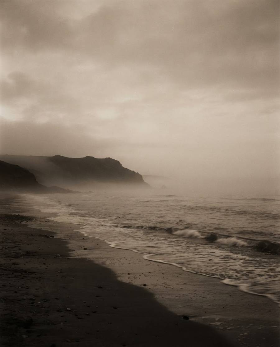 A quiet misty shoreline